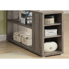Monarch Specialties - 7319 Bureau - Taupe Fonce De Coin Cote Droit Ou Gauche-Le plateau, facile à nettoyer, est divisé en deux parties : une grande surface de travail principale pour votre ordinateur portable et une surface inférieure plus petite au sommet de l'étagère.