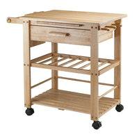 Winsome – Chariot de cuisine Finlande-Le chariot fait 35 larg. x 20,5 prof. x 31,5 haut. (po). La tablette inférieure fait 21,1 larg. X 15,9 prof. (po).