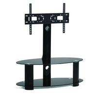 TygerClaw – Meuble pour téléviseur de 37 à 60 po, 17,7 x 51,2 x 47,2 po, noir-Meuble pour téléviseur à 2 tablettes en verre noir