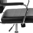 Flash Furniture Chaise De Bureau Pivotante Exécutive Leathersoft Panel-Noir (BT20595M2BK)-Les bras rembourrés en métal chromé soutiennent le haut du corps