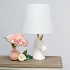 Lampe de table licorne étincelante or et blanc Simple Designs-9  po x 9  po x 16   po