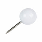 JAM PAPER - Punaises Colorees, Punaises Carte à Tête Ronde, Blanc, Paquet de 100-Utilise pour epingler des papiers ou des images importants sur des tableaux d'affichage, des tableaux en liege, des calendriers et des murs