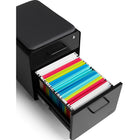 Classeur 2 tiroirs Mini Stow Poppin - Noir-Comprend un ensemble de 4 roulettes grises, 2 verrouillables et 2 non verrouillables