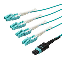 StarTech - Câble de rupture MPO/MTP vers LC avec OM3, 40Gb et Push/Pull-Tab, 10 m/30 pi. (MPO8LCPL10M)-Obtenez une plus grande densité de ports avec huit connexions réseau LC combinées dans un seul connecteur MPO/MTP