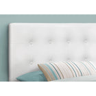 Monarch Specialties - 6002T Lit Simple Tete De Lit Simili - Cuir Blanc-Fabriqué avec un cadre en bois pour la durabilité et la stabilité