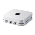 Satechi - Support et concentrateur avec boîtier SSD pour Mac Mini - Argent-Surélève votre M1 Mac mini et offre un accès pratique aux périphériques USB