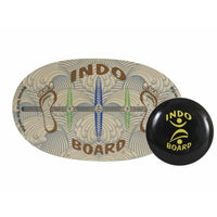 Indo Board Original - Accessoire d’équilibre debout devant bureau - Flo GF - Pieds nus-La planche Indo Original avec coussin, est dotée d’une planche au fini en bois naturel et d’un coussin IndoFlo de 14 po (rouleau non inclus avec ce produit)