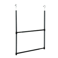 Oceanstar – Tringle d'armoire réglable portable à 2 niveaux, noir-2 supports à suspendre sur toute tringle d'armoire standard