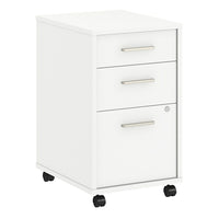 Bush Business Furniture - Classeur mobile à 3 tiroirs Method - assemblé, blanc (KI70203SU)-Stratifié thermofusionné sur bois composite