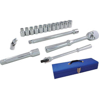 Ensemble 17douilles métriques 6pans à prise1/2-1