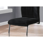 Monarch Specialties - 1067 Chaise - Velour Noir/Chrome - Paquet de 2-Les chaises de salle à manger sont dotées de sièges rembourrés pour vous permettre de vous asseoir confortablement