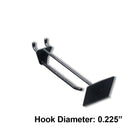 Azar Displays – Crochet de panneau perforé rempli de verre de nylon, 4 po, noir, 50/ensemble (800014-BLK)-Convient au panneau perforé suspendu standard ou mur à lattes