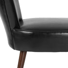 Flash Furniture - Chaise rétro de la série HERCULES Holloway en cuir LeatherSoft noir-Pattes en bois d'acajou