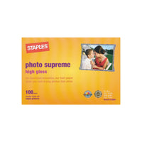 Staples - Papier photo Supreme, lustré, 4 po x 6 po, paquet de 100-Pour des photos aux couleurs éclatantes qui résistent à la décoloration