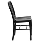 Chaise pour l’intérieur et l’extérieur, métal, noir (CH-61200-18-BK-GG)-Dossier à traverses verticales