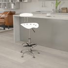 Flash Furniture - Tabouret de dessinateur éclatant de 30,5 po avec siège tracteur, blanc (LF215WHITE)-8.5 '' Réglage en plages de hauteur de 8,5 pouces