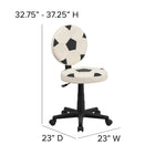 Flash Furniture - Chaise fonctionnelle à motif de soccer, noir et blanc-Base robuste en nylon