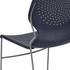 Flash Furniture - Chaise empilable marine à dossier complet de la série HERCULES, cadre enduit de poudre grise, paquet de 5-Le dossier perforé permet la circulation de l'air