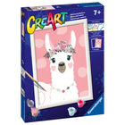 Ravensburger - CreArt Peinture par numéros lama sans drame série D-Bienfaits pédagogiques: CreArt améliore la coordination œil-main et les aptitudes cognitives, comme la résolution de problèmes et l'orientation spatiale. 