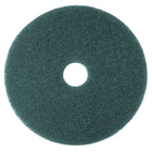 3M - Tampon de nettoyage bleu, 305 mm (12 po) Diametre, Paquet de 5-Fait de fibres de nylon et de polyester formant une structure ouverte non tissee