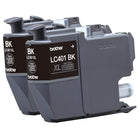 Brother - LC401XL2PKS Ensemble de 2 cartouches d’encre noire à haut rendement d’origine-La cartouche LC401XLBKS d’origine Brother peut être utilisée avec les imprimantes tout-en-un à jet d'encre couleur Brother suivantes : MFC-J1010DW, MFC-J1012DW and MFC-J1170DW.