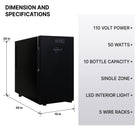 Koolatron - Cellier à vin thermoélectrique pour 10 bouteilles - Noir-Grilles amovibles pour accommoder différentes tailles de bouteilles