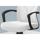 Monarch Specialties - 7341 Chaise De Bureau - Blanc/Base Noir-Le siège pivotant à 360 degrés et la base noire à 5 branches avec roulettes à capuchon offrent la mobilité, tandis qu'un mécanisme réglable en hauteur avec contrôle d'inclinaison / verrouillage permet d'optimiser la chaise pour la personne assise