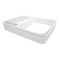 Curver - Ensemble de paniers tressés divers - Blanc - Paquet de 3-Capacité : 5.6L, 3.1L, 1.7L