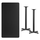 Flash Furniture – Table bistro en stratifié noir de 30 x 60 po avec 2 bases de 22 x 22 po (XUBK3060T2222B)-Table d'hospitalité à hauteur de bar