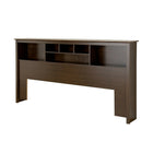 PrepacMC – Tête de lit bibliothèque pour un très grand lit, 81 1/2 po, fini espresso-Fini espresso, composite de bois stratifié et MDF pour plus de durabilité