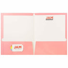 JAM PaperMD – Chemises de présentation lustrées avec 2 pochettes, rose bébé, 50/paquet (31225348C)-50/paquet