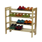 Winsome - Support à chaussures, 4 étages, naturel-Support à chaussure à 4 étages qui se replie, s’empile et se range à plat