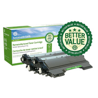 Staples Sustainable Earth - Cartouche de toner laser remise à neuf TN420 compatible Brother, noir, paq./3-Couleur : noir