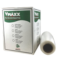 Vmaxx - Film pré-étiré manuel – Léger- 15 po  x 1476 pi - 37 gauge – Paquet de 4-Pellicule moulée à adhérence unilatérale