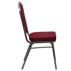 Flash Furniture – Chaise empilable HERCULES à dossier couronne, siège 2,5 po, argenté à tissu bourgogne (FDC01SV3169)-S'empile jusqu'à 15 chaises de hauteur
