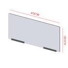 Avant de pare-haleine modulaire Mark Maker - Acrylique transparent 1/4" - panneau de 47,5" Lx23,5"H - 2 rails inférieurs de 12"-Fabriqué à partir d'acrylique transparent de 1/4".