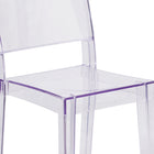 Chaise d’appoint transparente empilable série Phantom (FH-121-APC-GG)-Pour une utilisation extérieure