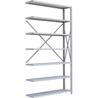 Metalware – Étagère enclenchable RK300, 7 tablettes, 48 x 24 x 88 po, gris pâle-Système de tablettes ajustables offrant un espace de rangement solide, mais économique qui convient à vos besoins