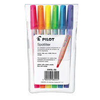 Pilot – Surligneurs Spotlighter fluorescents, pointe biseautée, couleurs variées, paquet de 6-Pointe biseautée conçue pour surligner avec des traits minces ou larges