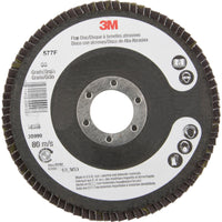3M - Disques À Lamelles 577F, 4-1/2po x 7/8po, Type 29, Grain 80, Zirconium, paquet de 12-Matériau abrasif Zirconium