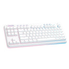 Logitech G715 Clavier gamer mécanique sans fil avec éclairage RVB LightSync - Tactiles switchs - Blanc-Confort moelleux : design blanc de rêve et repose-poignet en nuage, la disposition du clavier TKL mécanique G715 et sa hauteur réglable offrent une bonne sensation de jeu, et ce toute la journée