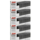 JAM PaperMD – Agrafes de taille standard, noir, paquet de 5-Taille : 0,5 x 0,25 po