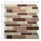 CTG Brands Multi Rectangular Tile, 10" x 10", Brown, 6 Pack-Bricolage facile: il suffit de décoller la pellicule arrière et de coller les carreaux de dosseret auto-adhésifs à l'endroit souhaité sans colle supplémentaire, sans coulis, sans dégats et sans outils spéciaux ni expérience requis