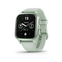 Montre intelligent Garmin Venu Sq 2 GPS et Tracker Fitness - Menthe fraîche-Voir clairement avec un grand texte facile à lire sur l'écran AMOLED qui comprend un mode toujours allumé, parfait pour les coups d'œil rapides