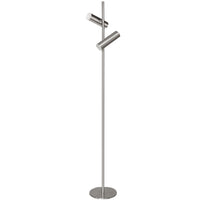 Dainolite - Lampadaire moderne Constance, chrome satiné avec diffuseur en acrylique givré, 12 W-Chrome satiné