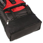 Sac à dos de voyage et de camping de 50 L de Club Rochelier, Rouge/Noir-Multiples attaches réglables empêchant le sac de glisser et bretelles rembourrées larges et confortables