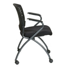 Pro-Line – Chaise pliante Deluxe avec pellicule plastique ventilée autour du dossier, noir, 2/pqt-Siège rembourré en tissu noir