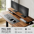 FENGE - Bureau électrique assis-debout à 2 niveaux de 47 pieds avec USB et 3 présélections de mémoire - brun noyer-Obtention des certifications SGS, UL, TUV, CE et autres certifications mondiales, utilisation sûre à tout moment.