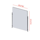 Mark Maker Rod Sneeze Guard - Acrylique transparent 1/4" - panneau de 23,5" Lx31,5"H- ensemble de tiges de 24"H - pas de passage-Fabriqué à partir d'acrylique transparent de 1/4".