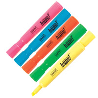 Staples – Surligneurs traditionnels à pointe biseautée, couleurs variées, paquet de 5 -Pointe biseautée conçue pour surligner avec des traits minces ou larges